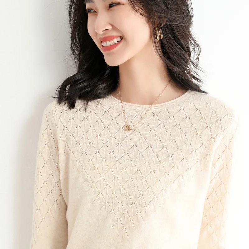 Casual 2022 Spring Autumn Women Sweater Solid Hollow Out Knit Pullovers O-neck Long Sleeve Korean Jumper Basic Fashion Sweater
Casual 2022 Spring Autumn Women Sweater Solid Hollow Out Knit Pullovers O-neck Long Sleeve Korean Jumper Basic Fashion Sweater
