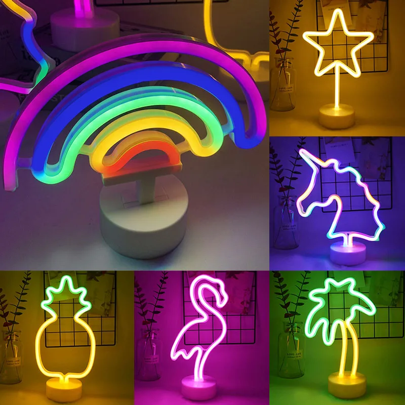 1Pc USB LED NEon Light Flamingo Unicorn Rainbow Moon Star For Home Kids Rooms Night Lights Birthday Hawaii Party Lamp Xmas Gifts
1Pc USB LED NEon Light Flamingo Unicorn Rainbow Moon Star For Home Kids Rooms Night Lights Birthday Hawaii Party Lamp Xmas Gifts