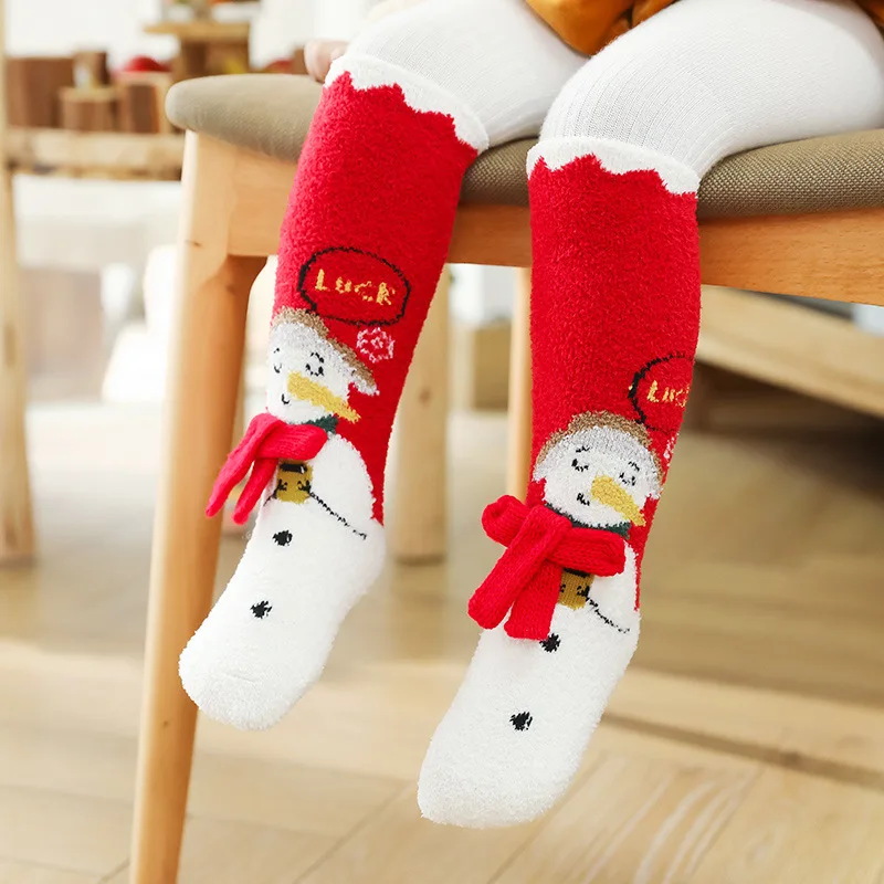 Autumn And Winter Coral Fleece Thickened Children's Christmas Socks Parent-child Socks In Tube Cartoon Accessories Baby Socks
Autumn And Winter Coral Fleece Thickened Children's Christmas Socks Parent-child Socks In Tube Cartoon Accessories Baby Socks