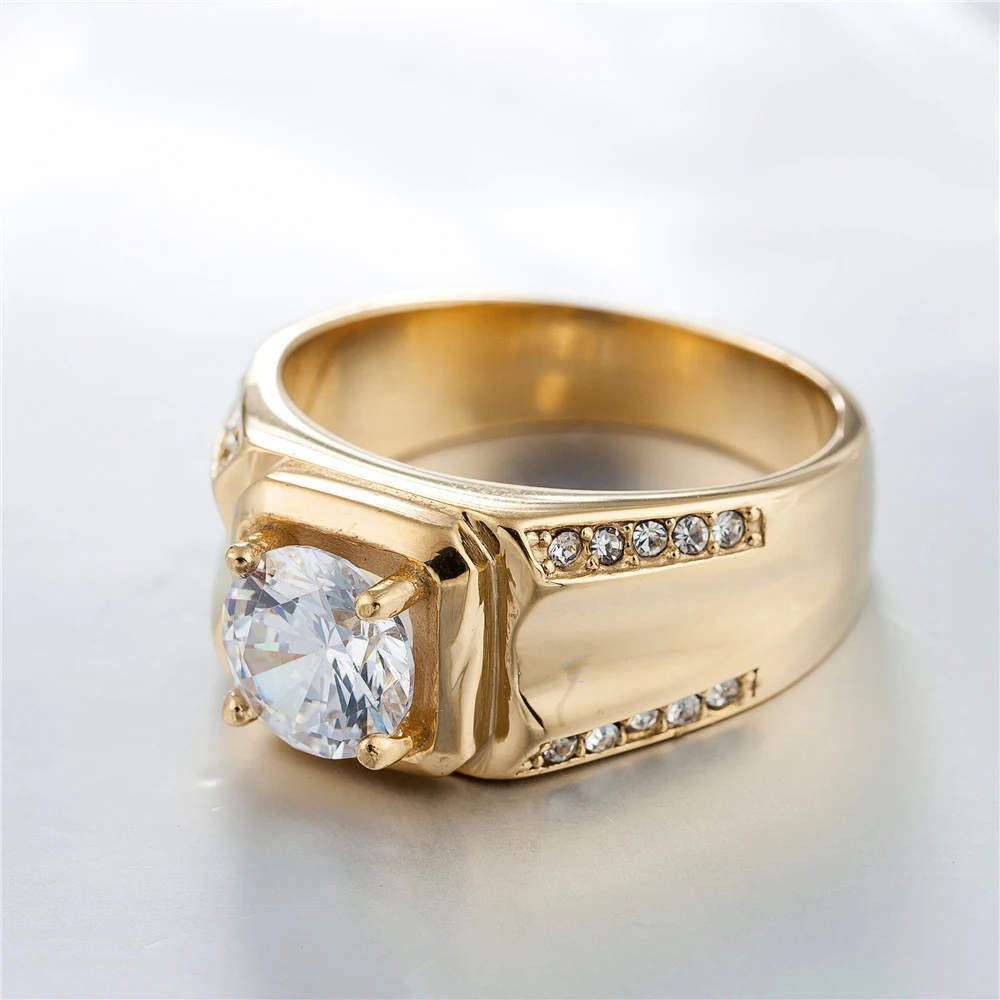 Luxury Large Cubic Zirconia Solitaire Rings For Women Wedding Jewelry Antique Gold Color Stainless Steel Engagement Band Anillos
Luxury Large Cubic Zirconia Solitaire Rings For Women Wedding Jewelry Antique Gold Color Stainless Steel Engagement Band Anillos