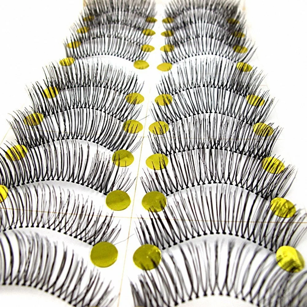 10 Pairs of Black Stems Thick False Eye Lashes Makeup Cross Eyelashes
10 Pairs of Black Stems Thick False Eye Lashes Makeup Cross Eyelashes