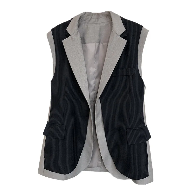 SONDR New All-match Blazer Vest Fake Two Korean Stripe Stitching Design High Quality Ladies Coats 2020 Spring And Summer
SONDR New All-match Blazer Vest Fake Two Korean Stripe Stitching Design High Quality Ladies Coats 2020 Spring And Summer