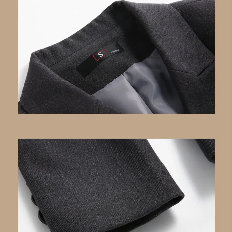 business attire Women's suit casual Business office suit High quality autumn new grey blazer Slim trouser suit Two-piece 2019
business attire Women's suit casual Business office suit High quality autumn new grey blazer Slim trouser suit Two-piece 2019