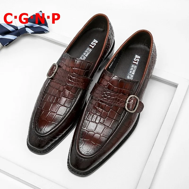 Мужские туфли Goodyear высокого качества C · G · N · P из натуральной кожи с крокодиловым узором и пряжкой, лоферы, Классическая обувь без застежки,...
Мужские туфли Goodyear высокого качества C · G · N · P из натуральной кожи с крокодиловым узором и пряжкой, лоферы, Классическая обувь без застежки,...