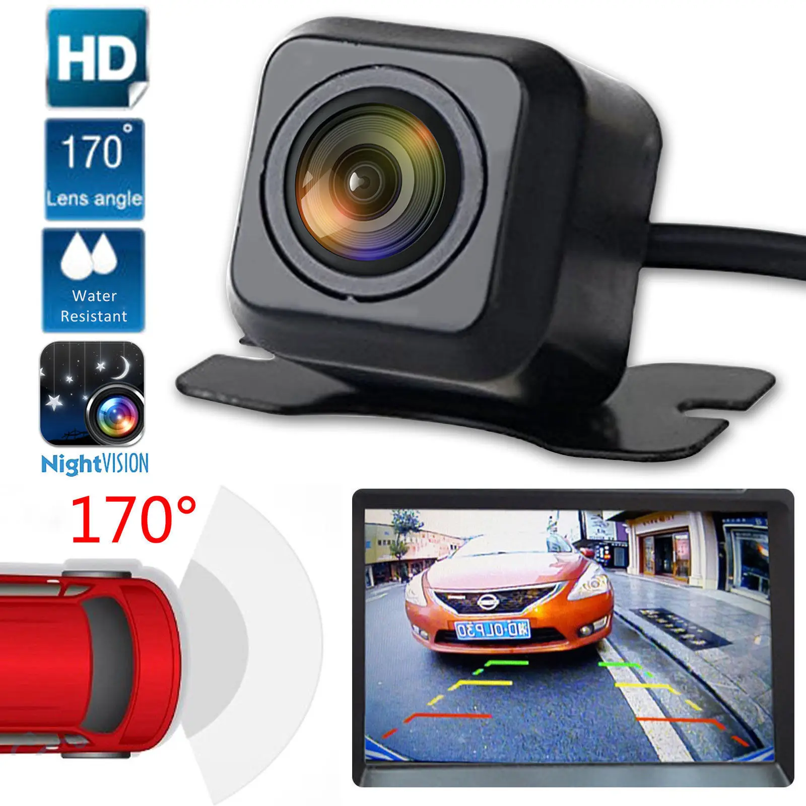 Car Rear View Camera 4 LED Night Vision Reversing Auto Parking Monitor CCD Waterproof 170 Degree HD Video
Car Rear View Camera 4 LED Night Vision Reversing Auto Parking Monitor CCD Waterproof 170 Degree HD Video