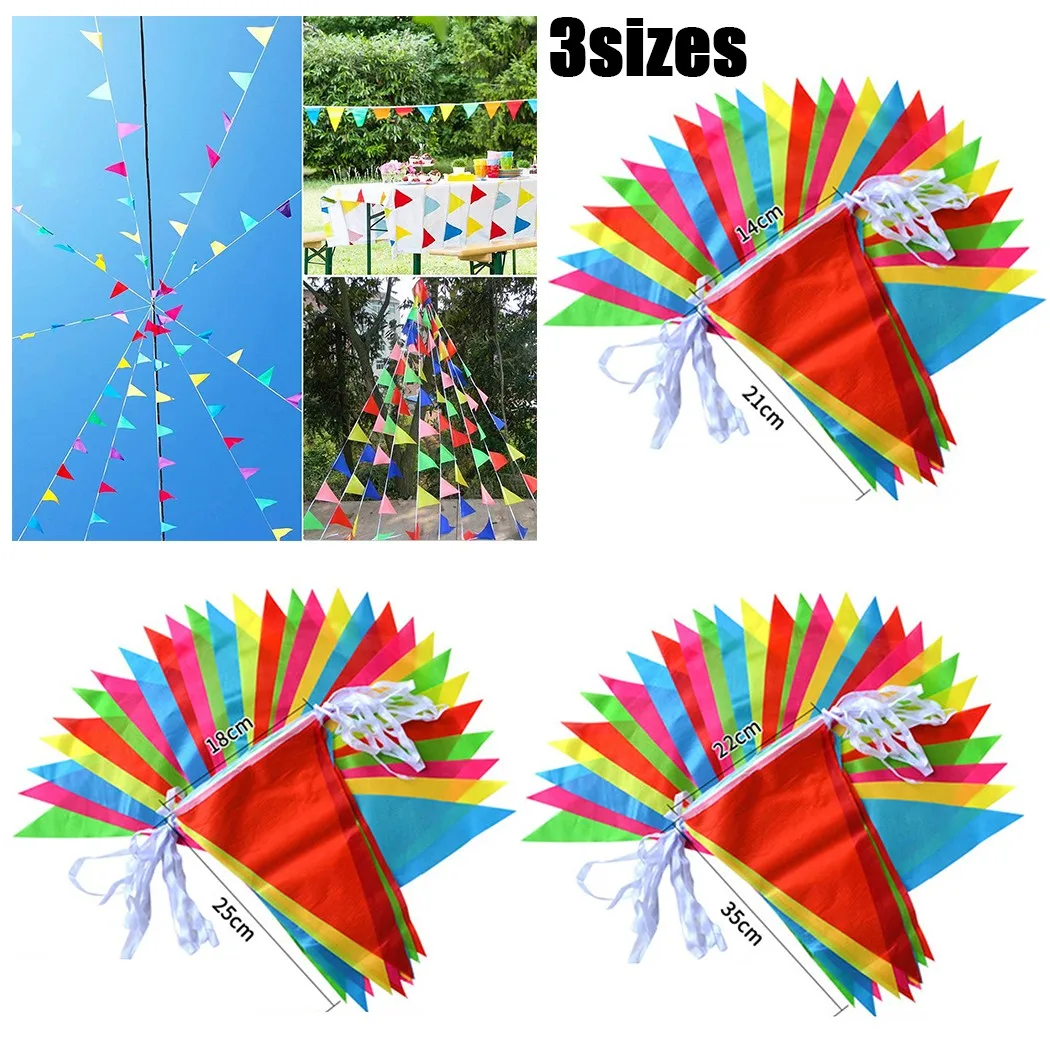 Colorful 100m Triangle Flag Pennant Bunting String Banner Garland Festival Party Holiday Home Garden Decoration
Colorful 100m Triangle Flag Pennant Bunting String Banner Garland Festival Party Holiday Home Garden Decoration