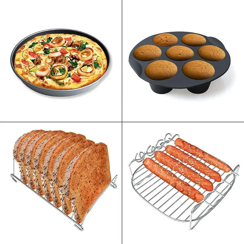 9pcs/set 8 Inch Air Fryer Baking Pan Rack Accessories for Gowise Phillips Cozyna Secura Airfryer 4.2 5.8QT 69HF
9pcs/set 8 Inch Air Fryer Baking Pan Rack Accessories for Gowise Phillips Cozyna Secura Airfryer 4.2 5.8QT 69HF