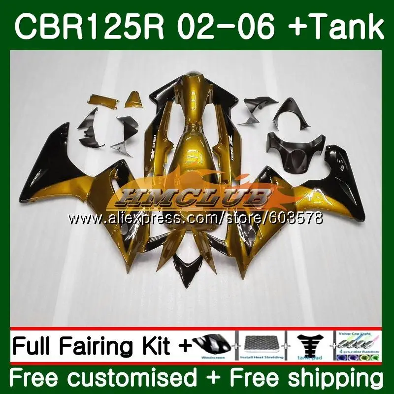 Body kit For HONDA CBR125R 2002 2003 2004 2005 2006 84CL.0 CBR125RR CBR-125R 125CC CBR 125R 02 03 04 05 06 Fairing golden black
Body kit For HONDA CBR125R 2002 2003 2004 2005 2006 84CL.0 CBR125RR CBR-125R 125CC CBR 125R 02 03 04 05 06 Fairing golden black
