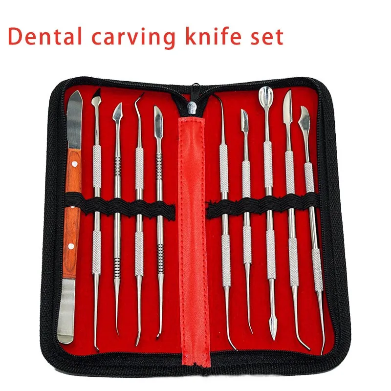 

10Pc Dental Instrument Dentist Tools Spatula Plaster Knife Practical Stainless Steel Versatile Teeth Wax Carving Tool Set