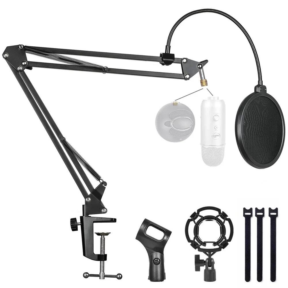 Mic Pop Filter and Shock Mount Boom Scissor Arm Bracke For BM 800 Mic
Mic Pop Filter and Shock Mount Boom Scissor Arm Bracke For BM 800 Mic