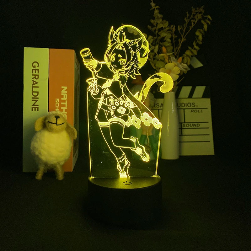 3d-лампа Genshin Impact Diona светодиодный мультяшный ночник в стиле аниме украшение для