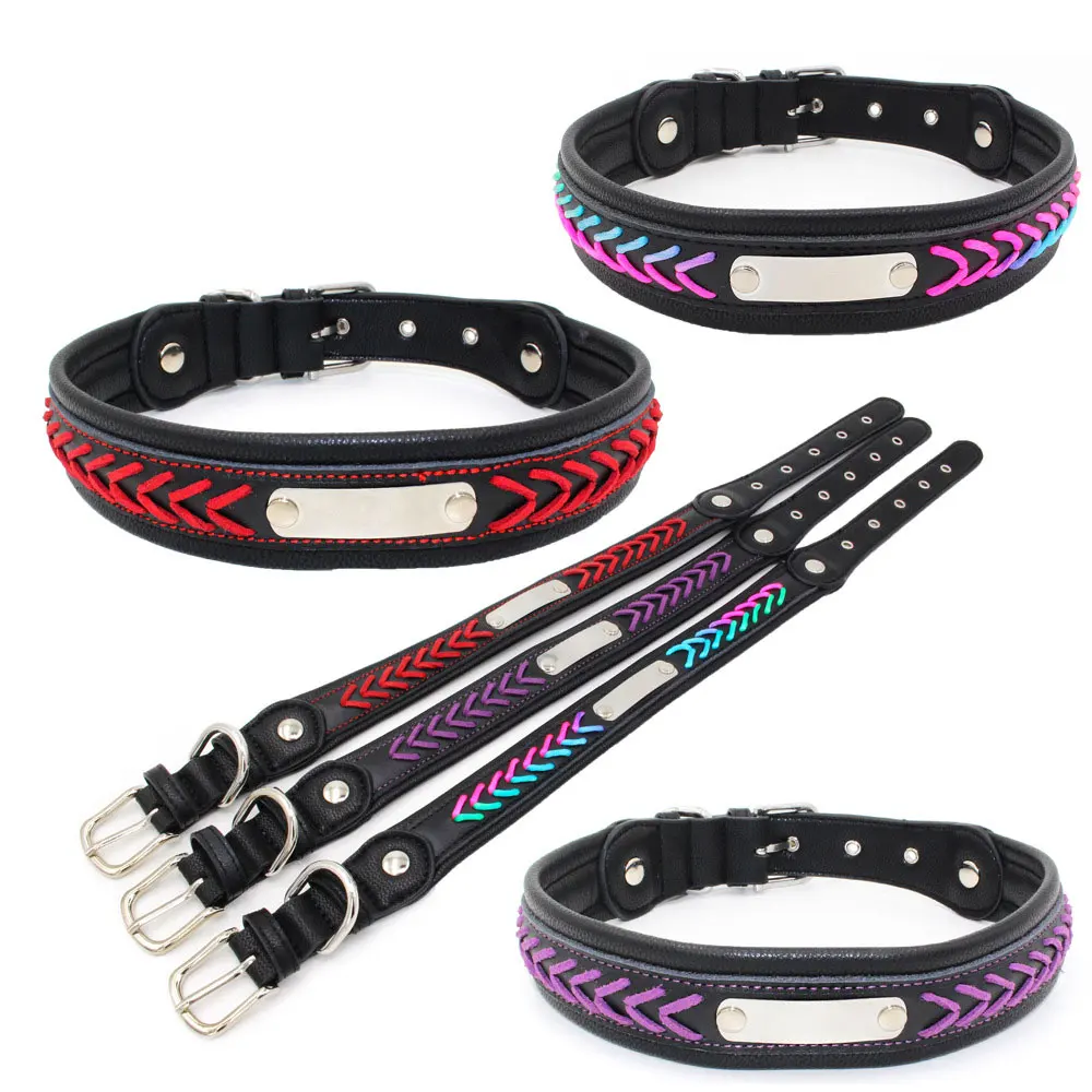 Personalized Engraved Collar Custom Leather Dog Collar Braided Name Plated Dog Collars for Small Medium Large Dog Pet ID Tag
Personalized Engraved Collar Custom Leather Dog Collar Braided Name Plated Dog Collars for Small Medium Large Dog Pet ID Tag