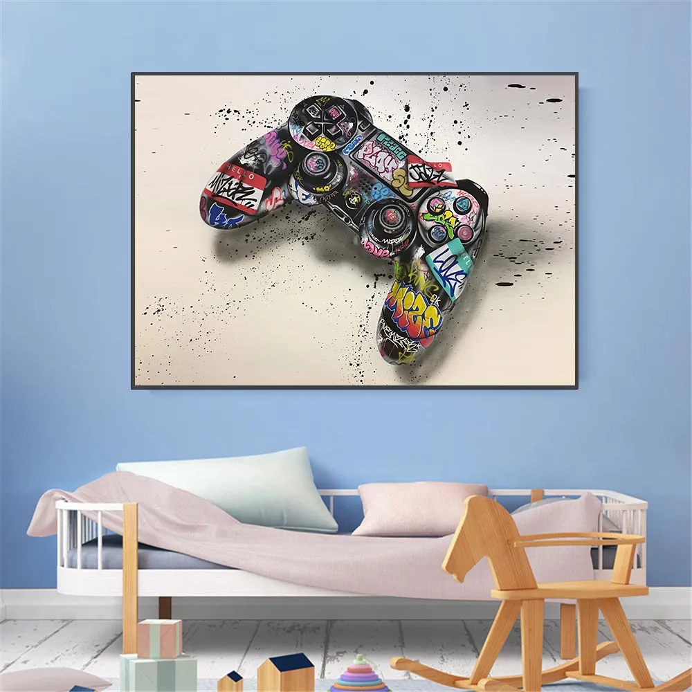 Graffiti Artwork Gamepad Canvas Posters Abstract Video Games Controller Wall Art Painting Picture Kids Play Room Wall Decoration
Graffiti Artwork Gamepad Canvas Posters Abstract Video Games Controller Wall Art Painting Picture Kids Play Room Wall Decoration