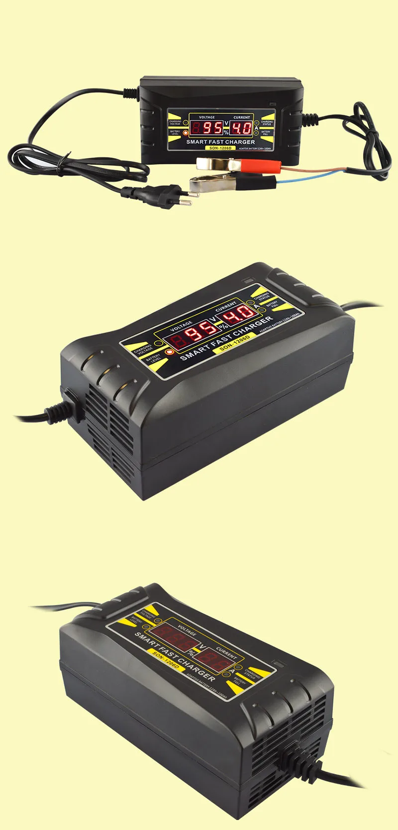12V 6A Full Automatic Smart Fast Lead-acid Battery Charger For Car Motorcycle LCD Display EU/US Intelligent Fast Power Wet Dry
12V 6A Full Automatic Smart Fast Lead-acid Battery Charger For Car Motorcycle LCD Display EU/US Intelligent Fast Power Wet Dry