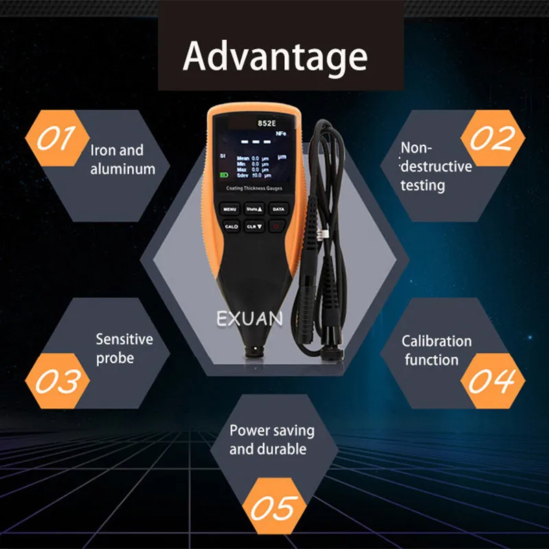 Automotive paint film thickness gauge, coating thickness gauge, galvanized layer thickness gauge, small, digital display
Automotive paint film thickness gauge, coating thickness gauge, galvanized layer thickness gauge, small, digital display