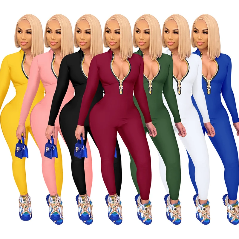 Sexy Skinny Jumpsuits Women Solid Long Pants Rompers Bodycon Long Sleeve Zip Up One Piece Overalls 2021 Sports Workout Playsuits
Sexy Skinny Jumpsuits Women Solid Long Pants Rompers Bodycon Long Sleeve Zip Up One Piece Overalls 2021 Sports Workout Playsuits