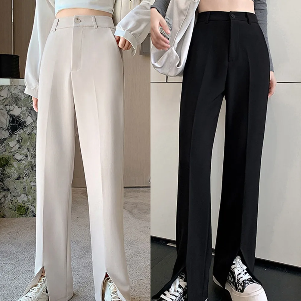 Women's Pants Office Style White Split Wide Leg Pant High Waist Drape Summer Loose Casual Mopping Suit Trousers Girls Ladies
Women's Pants Office Style White Split Wide Leg Pant High Waist Drape Summer Loose Casual Mopping Suit Trousers Girls Ladies