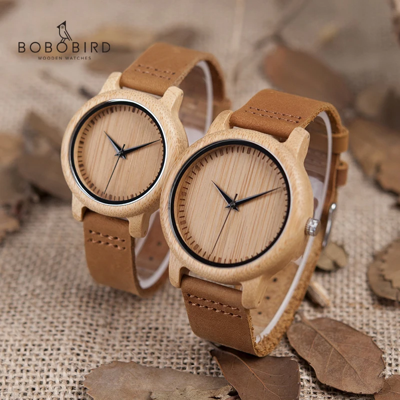 Часы наручные BOBO BIRD мужские и женские кварцевые бамбуковые деревянные для пар