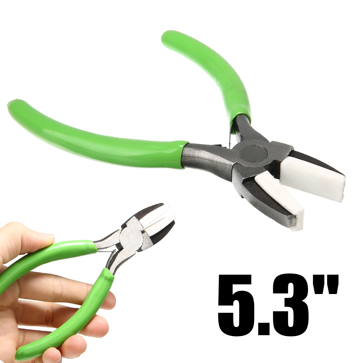 5.3" Flat Nose Plier Strong Carbon Steel White Plastic Jaw Flat Nose Pliers for Handmade Jewelry Making Hand Tools 135mm
5.3" Flat Nose Plier Strong Carbon Steel White Plastic Jaw Flat Nose Pliers for Handmade Jewelry Making Hand Tools 135mm