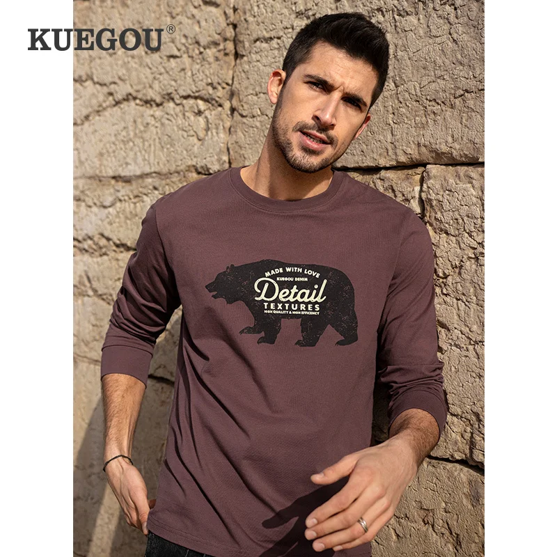 KUEGOU 2022 Spring 100% Cotton Letter Print T Shirt Men Tshirt Brand T-shirt Long Sleeve Tee Shirt Male Plus Size Tops 88116
KUEGOU 2022 Spring 100% Cotton Letter Print T Shirt Men Tshirt Brand T-shirt Long Sleeve Tee Shirt Male Plus Size Tops 88116