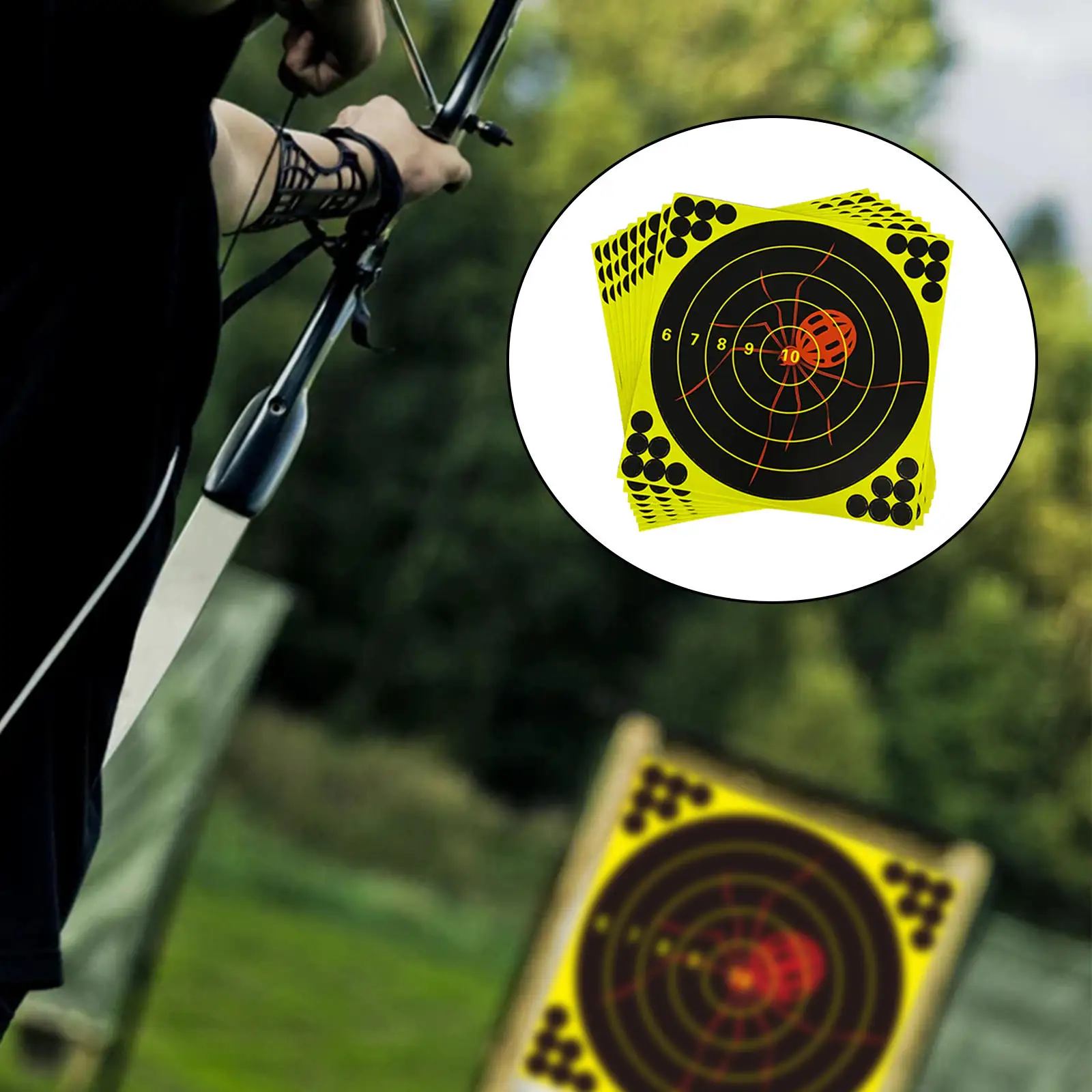 10Pcs Shooting Paper Target Discoloration Self-Adhesive Reactive for Bow Shooting Practice
10Pcs Shooting Paper Target Discoloration Self-Adhesive Reactive for Bow Shooting Practice