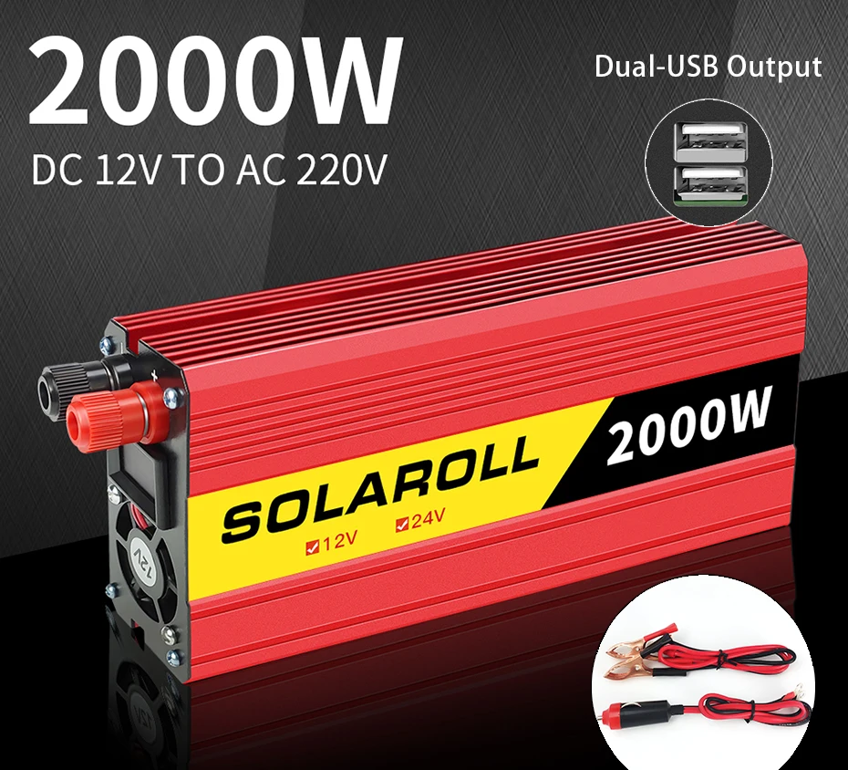 600w 1500w 2000wCar Power Inverter DC 12V to AC 220V Auto Portable Charger Converter Adapter Modified Sine Wave Universal Socket
600w 1500w 2000wCar Power Inverter DC 12V to AC 220V Auto Portable Charger Converter Adapter Modified Sine Wave Universal Socket