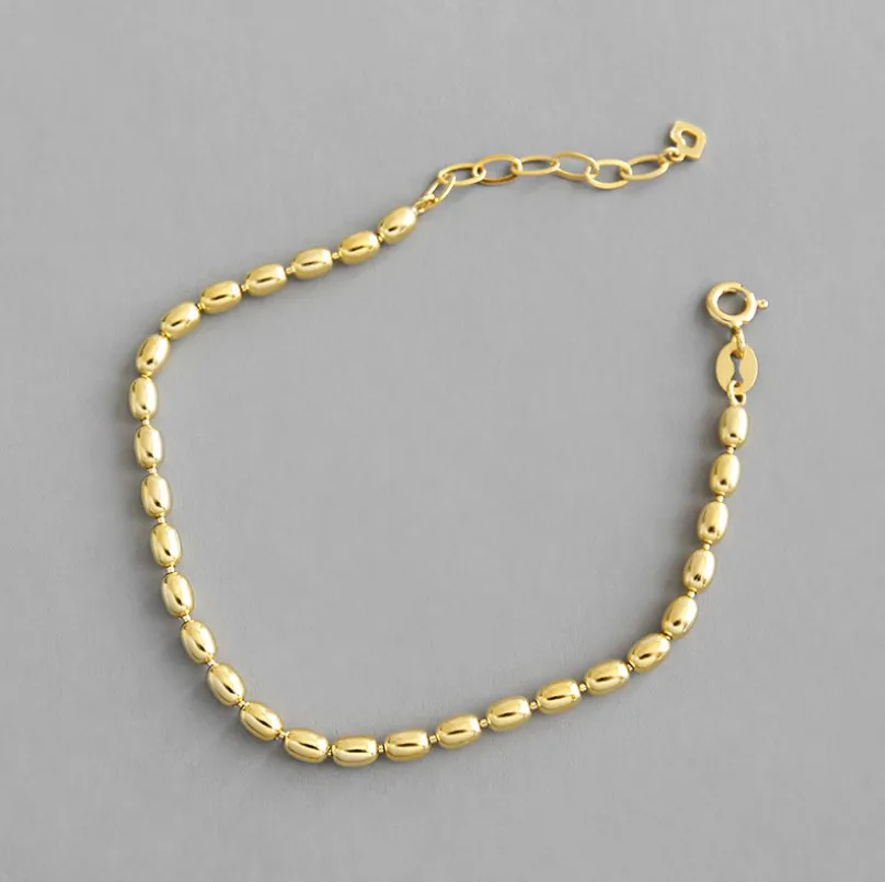 Vintage Korean S925 Sterling Silver Bracelet INS Oval Beads Charm Bracelet Simple Female Bracelet Silver Bead Chain Ornament
Vintage Korean S925 Sterling Silver Bracelet INS Oval Beads Charm Bracelet Simple Female Bracelet Silver Bead Chain Ornament
