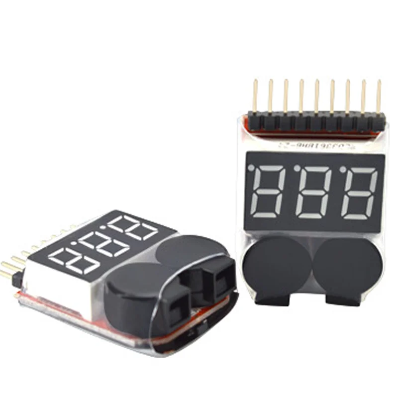 1-8S two-in-one voltage display, BB sound, low-voltage alarm, RC airplane measuring appliance
1-8S two-in-one voltage display, BB sound, low-voltage alarm, RC airplane measuring appliance