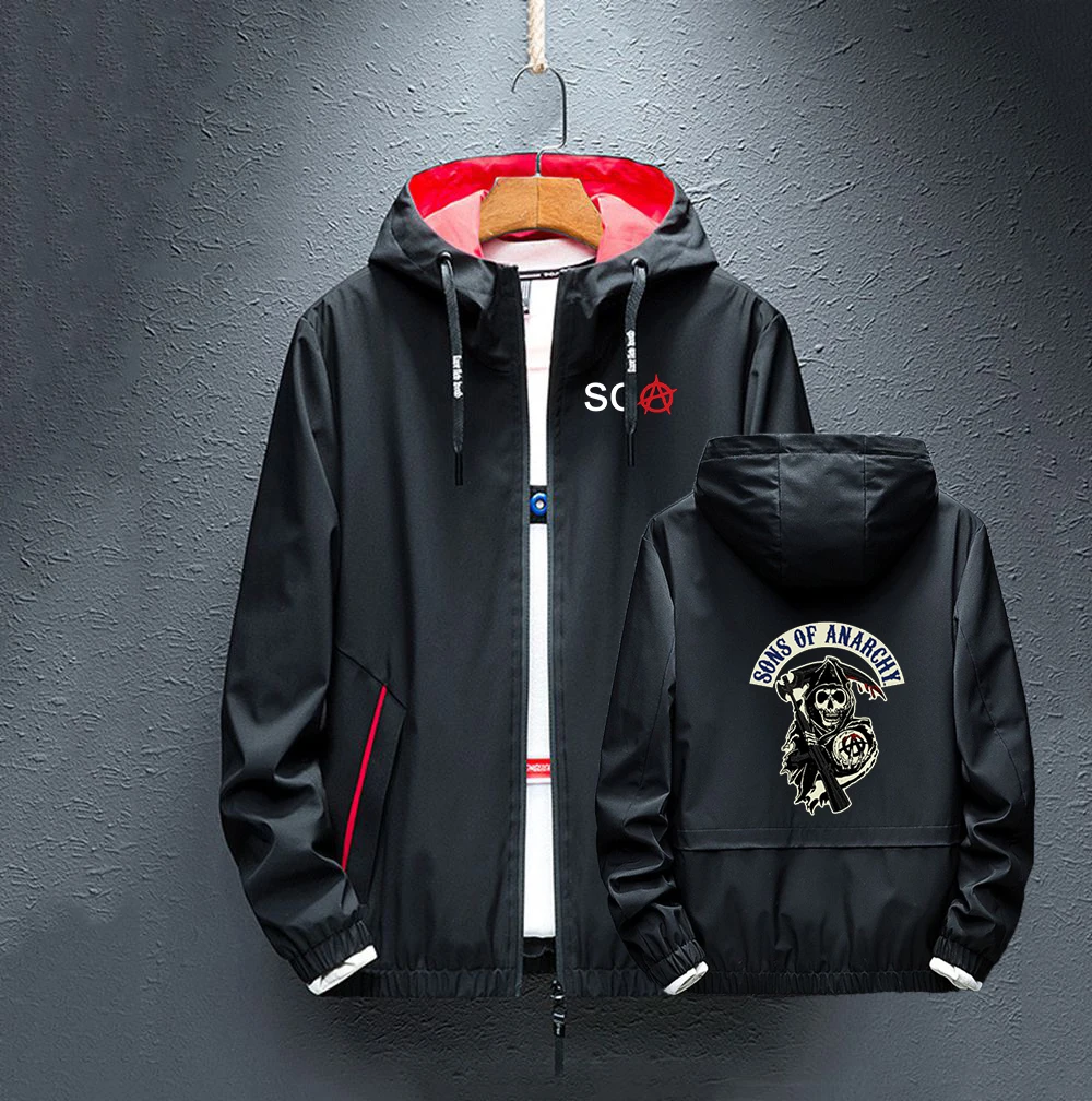 Autumn Sons Of Anarchy Windproof waterproof Hoodie For Man SOA SAMCRO Print Coats Fashion Jacket Harajuku Sweatshirts Zipper Top
Autumn Sons Of Anarchy Windproof waterproof Hoodie For Man SOA SAMCRO Print Coats Fashion Jacket Harajuku Sweatshirts Zipper Top