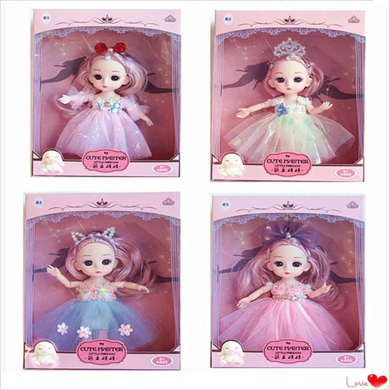 16 Cm Princess Doll BJD Doll 13 Joints Movable Dress Set 3D Eyes 1/6 Fashion Dress Up Play House Girl Toy Children DIY Gift New
16 Cm Princess Doll BJD Doll 13 Joints Movable Dress Set 3D Eyes 1/6 Fashion Dress Up Play House Girl Toy Children DIY Gift New