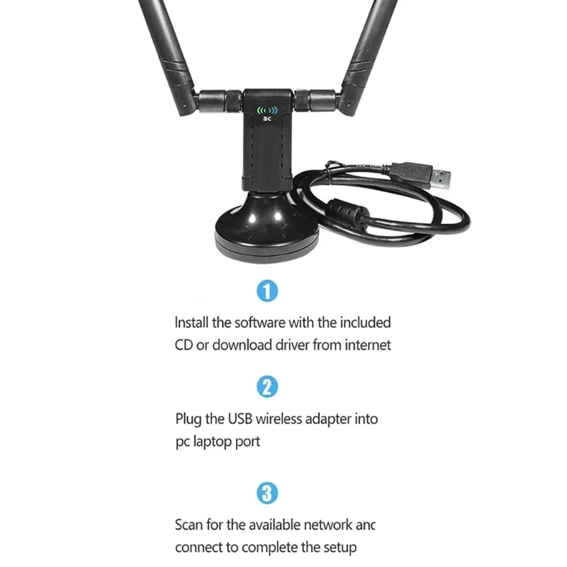 

USB Wi-Fi адаптер MOLA 1200 Мбит/с, двухдиапазонный, 2,4 ГГц/5,8 ГГц, совместим с Windows Xp/vista/7/8/10, Linx2.6x; Mac Os X