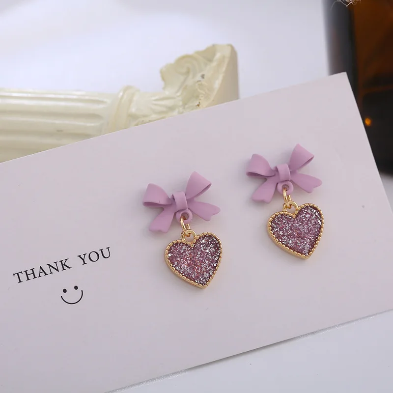 2020 Fashion Cute Matte Love Heart Earrings for Women Pink Bow Drop Dangling Earrings Korean Jewelry Pendiente Brincos
2020 Fashion Cute Matte Love Heart Earrings for Women Pink Bow Drop Dangling Earrings Korean Jewelry Pendiente Brincos