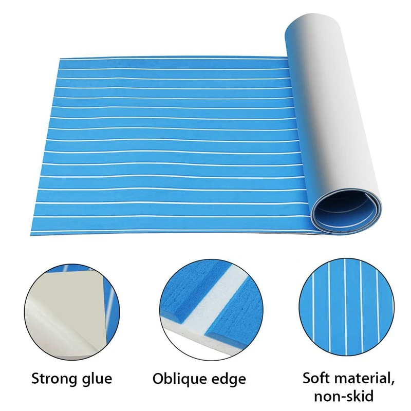 Self-Adhesive EVA Foam Teak Sheet 240X60cm Yacht Synthetic Decking Foam Floor Mat Blue with White Line 
Self-Adhesive EVA Foam Teak Sheet 240X60cm Yacht Synthetic Decking Foam Floor Mat Blue with White Line