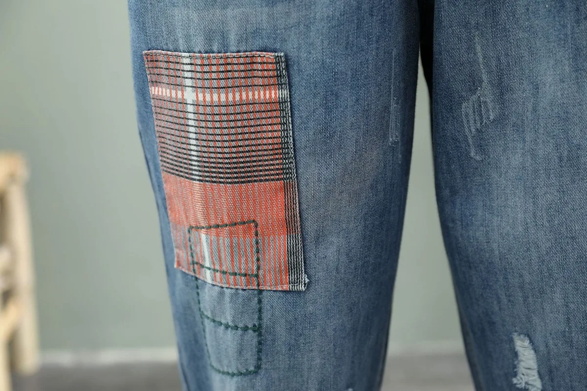 Women M-XL Spring Summer Patchwork Fashion Jeans Elastic Waist Harem Ankle Denim Pants 
Women M-XL Spring Summer Patchwork Fashion Jeans Elastic Waist Harem Ankle Denim Pants