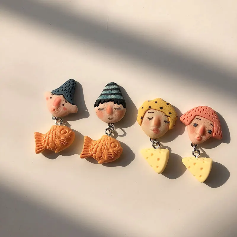 Linmouge Fashion Creative Earrings For Women Funny Fun Doll Cheese Girl Retro Female Personality Trendy New Jewelry Gifts EF122
Linmouge Fashion Creative Earrings For Women Funny Fun Doll Cheese Girl Retro Female Personality Trendy New Jewelry Gifts EF122