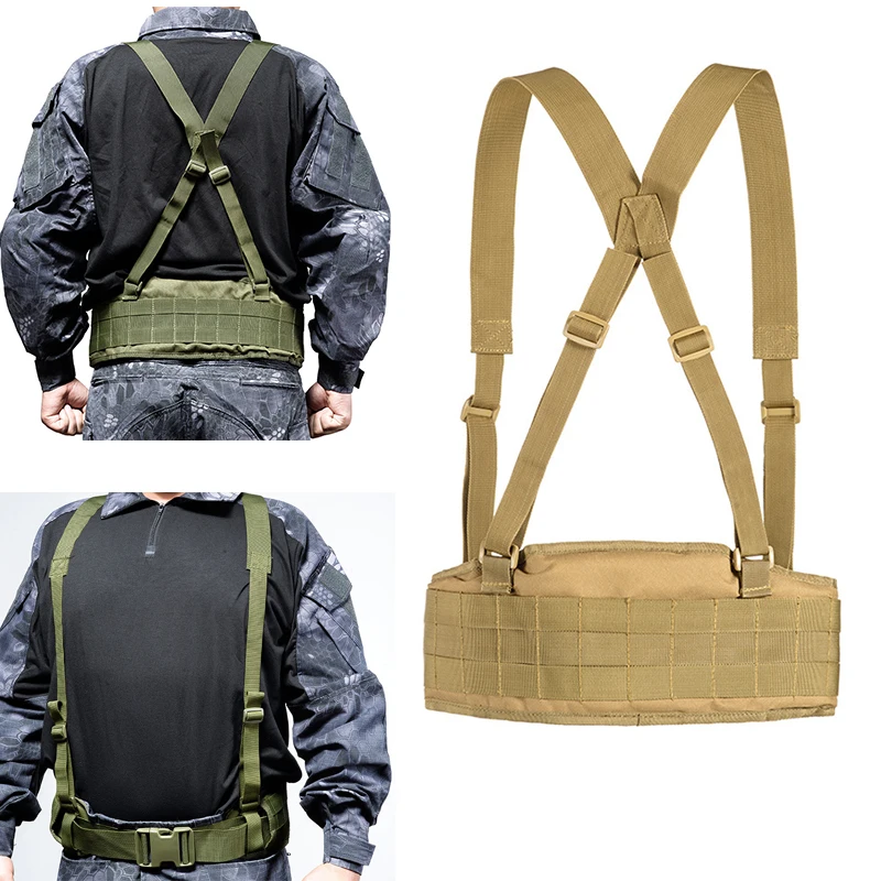 Men's Army Military Molle Waist Support Belt Suspenders X H-shaped BackStrap Combat Girdle Hunting Waistband with Soft Padded
Men's Army Military Molle Waist Support Belt Suspenders X H-shaped BackStrap Combat Girdle Hunting Waistband with Soft Padded