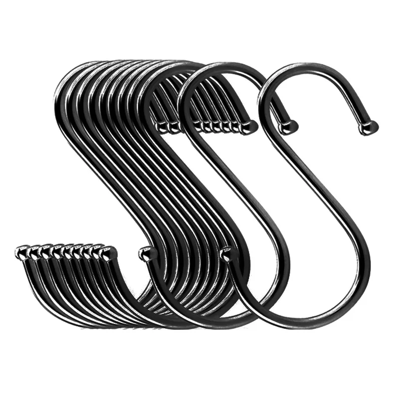 5PCS Black S Shaped Hooks Kitchen Pans Pots Bag Towels Hanging Holder Home Bathroom Clothes Pads Keys Organizer
5PCS Black S Shaped Hooks Kitchen Pans Pots Bag Towels Hanging Holder Home Bathroom Clothes Pads Keys Organizer