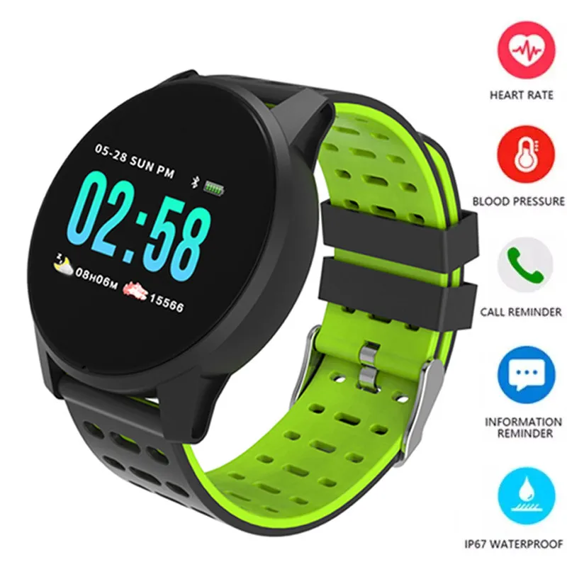 

Smart Watch Heart Rate Monitor Calls/Messages Reminder Sport Clock IP67 Waterproof Sleep Tracker Bracelet for iPhone Android