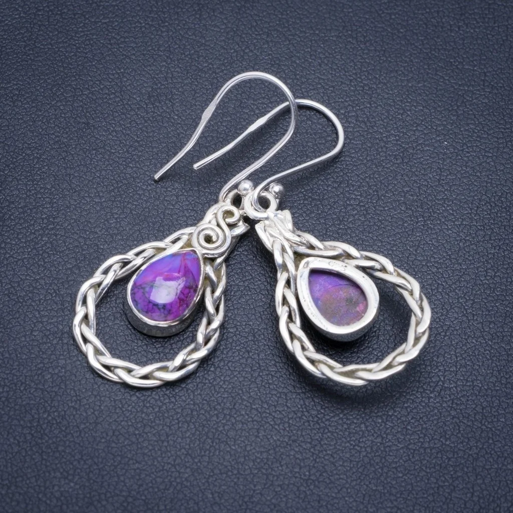 Natural Turquoise Handmade Unique 925 Sterling Silver Earrings 1.75" A2337
Natural Turquoise Handmade Unique 925 Sterling Silver Earrings 1.75" A2337