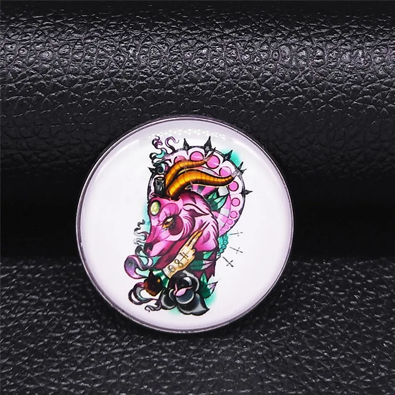 Stainless Steel Glass Silver Color Round Satan's Head Cross Animal Pin Badge Jewelry broche femme bijoux de luxe XJ47S05
Stainless Steel Glass Silver Color Round Satan's Head Cross Animal Pin Badge Jewelry broche femme bijoux de luxe XJ47S05