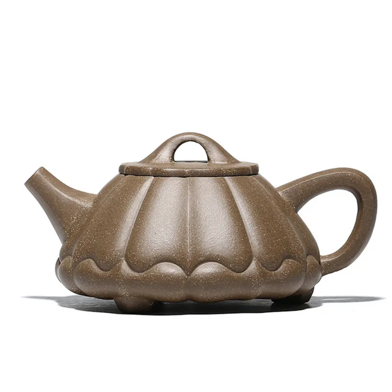 

Yixing Handmade Tea Pot Purple Clay Stone Scoop Teapot Raw Ore Section Mud Kettle Chinese Tea Ceremony Customized Gifts 250ml