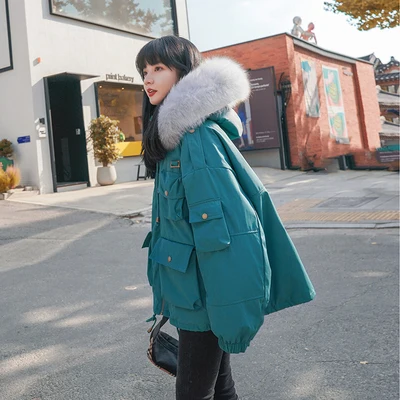 

Женское Стеганое пальто с хлопковой подкладкой, свободное зимнее плотное пальто в стиле Instagram, короткая рабочая одежда, стеганая куртка