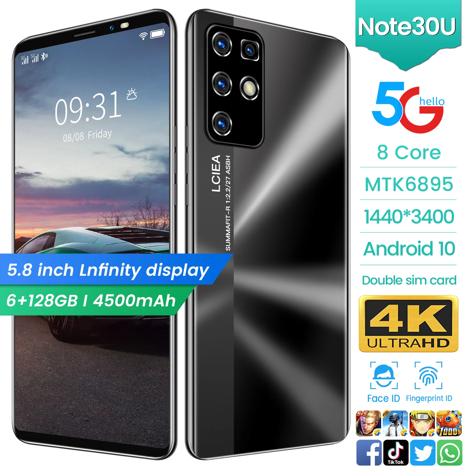 Note 30u-smartphone 6 + 2021gb Storage, 128 Inch, 18mp, Global Version, Lte Languages, 4g + 5g, 5.8mah Battery, Ufs 4000, Phone
Note 30u-smartphone 6 + 2021gb Storage, 128 Inch, 18mp, Global Version, Lte Languages, 4g + 5g, 5.8mah Battery, Ufs 4000, Phone
