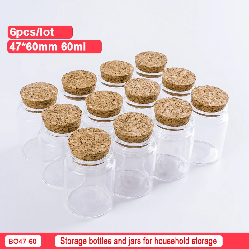 47*60mm 60ml 6PCS Christmas Wish Bottle Small Empty Transparent Glass Bottle Holiday Wedding Home Decoration Gift Bottle
47*60mm 60ml 6PCS Christmas Wish Bottle Small Empty Transparent Glass Bottle Holiday Wedding Home Decoration Gift Bottle