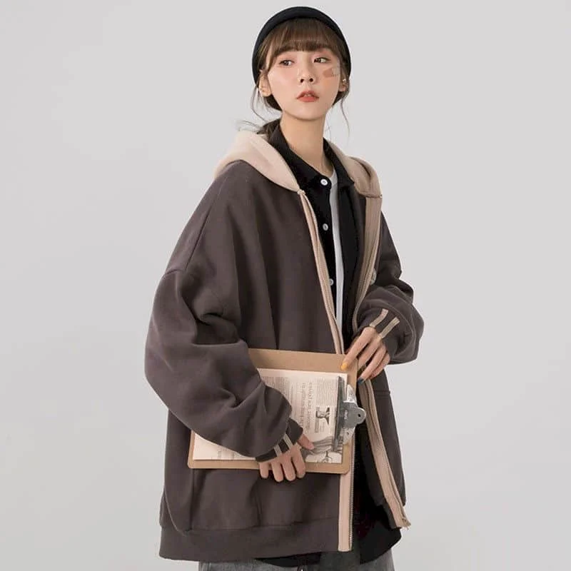 Куртка с капюшоном cec, свободная куртка с капюшоном на молнии, Женская осенне-зимняя повседневная универсальная кашемировая одежда для студ...
Куртка с капюшоном cec, свободная куртка с капюшоном на молнии, Женская осенне-зимняя повседневная универсальная кашемировая одежда для студ...