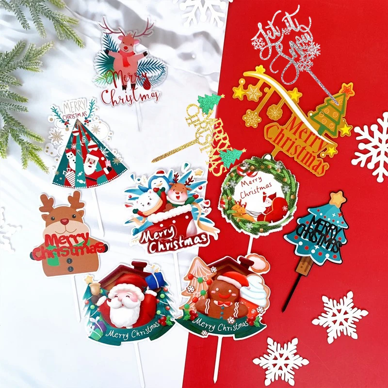 Gold And Silver Glitter Happy Christmas Party Cake Decoration Color Printing Happy Christmas Baking Cake Acrylic Cake Plug In
Gold And Silver Glitter Happy Christmas Party Cake Decoration Color Printing Happy Christmas Baking Cake Acrylic Cake Plug In