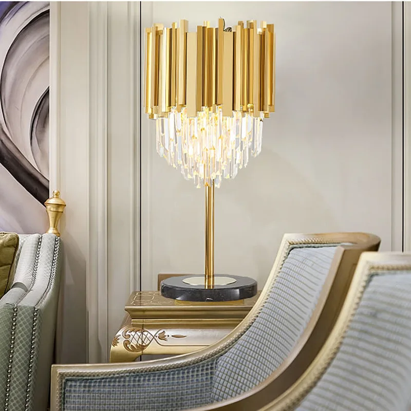 Modern crystal luxury desk lamp floor lamp bedroom bedside lamp living room creative gold desk lamp
Modern crystal luxury desk lamp floor lamp bedroom bedside lamp living room creative gold desk lamp