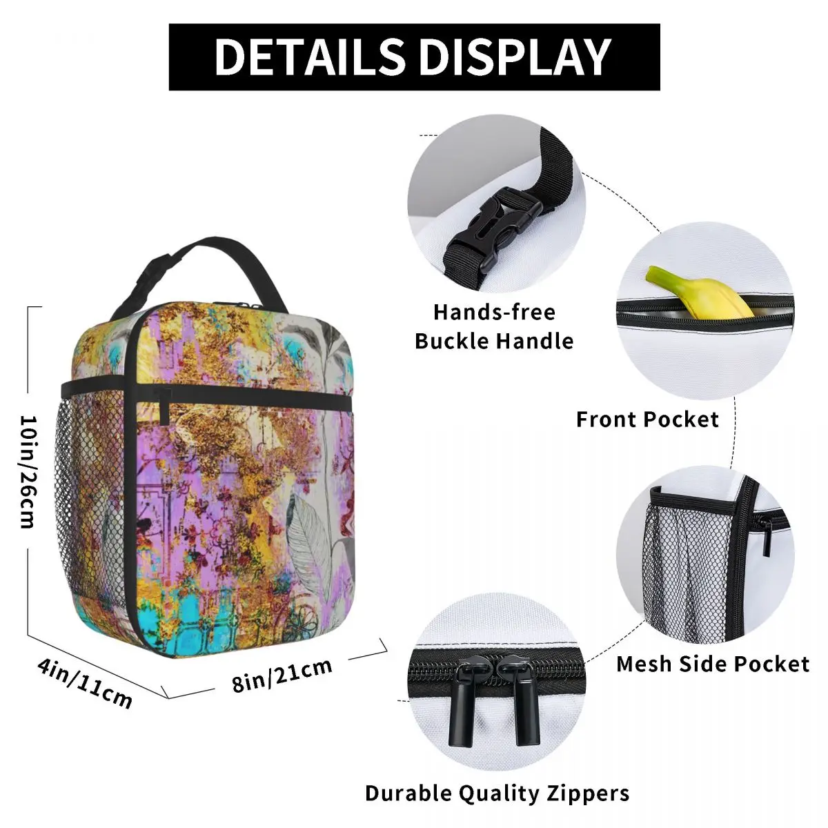 Decorative Wall Background Lunch Bag for Women Men Large Insulated Lunch Box with Water Bottle Holder and Pockets 
Decorative Wall Background Lunch Bag for Women Men Large Insulated Lunch Box with Water Bottle Holder and Pockets