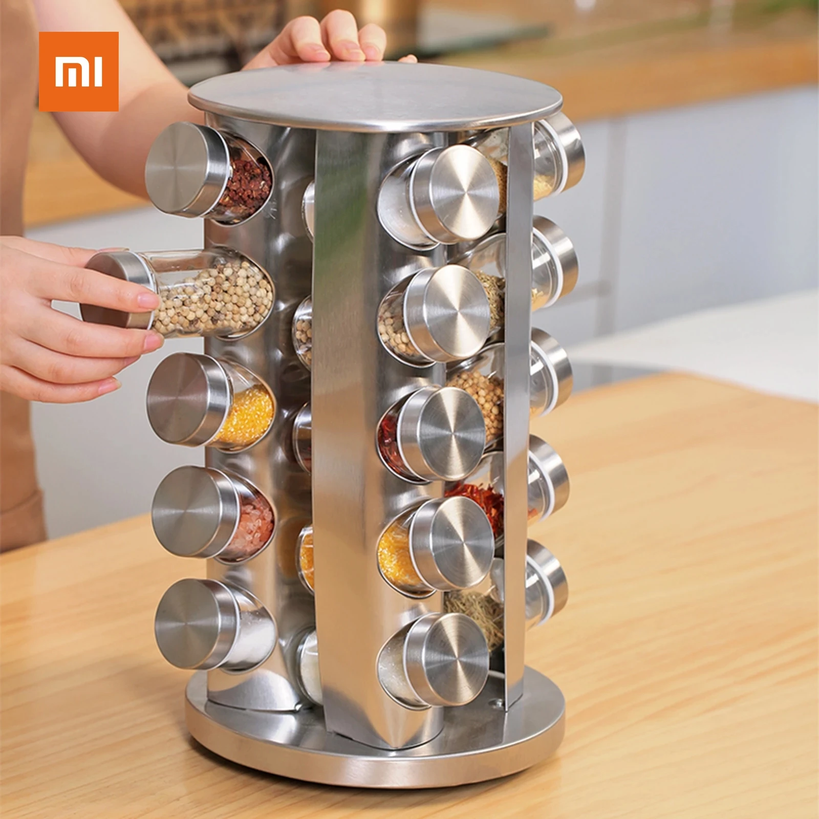Xiaomi Stainless Steel Seasoning Pots Kit Household Portable Transparent Spice Jar with Storage Rack for Cumin Prickly Ash 
Xiaomi Stainless Steel Seasoning Pots Kit Household Portable Transparent Spice Jar with Storage Rack for Cumin Prickly Ash
