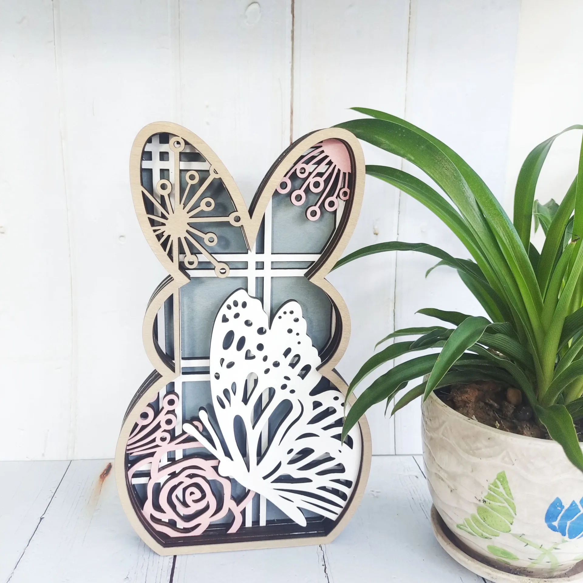 Easter Bunny Ornaments Wooden Hollowed Butterfly Bunny Home Decoration Accessories for Living Room Home Decor Accessories
Easter Bunny Ornaments Wooden Hollowed Butterfly Bunny Home Decoration Accessories for Living Room Home Decor Accessories